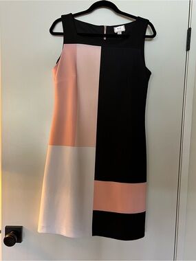 ECI Black, Blush Pink & White Colorblock Dress